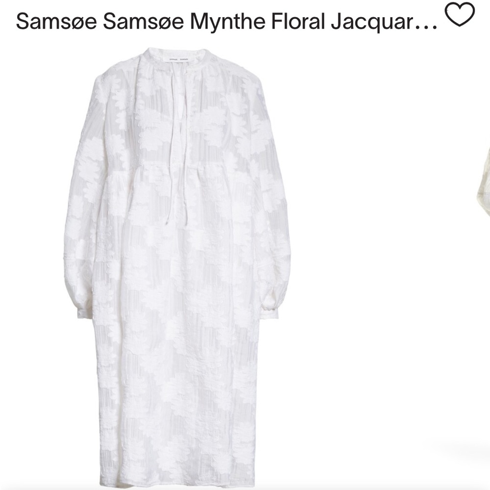 SAMSOE SAMSOE MYNTHE FLORAL JACQUARD LONG SLEEVE FLOWY DRESS XS GENEROUS - Picture 4 of 7